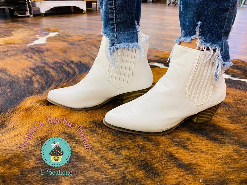 White Ankle Booties