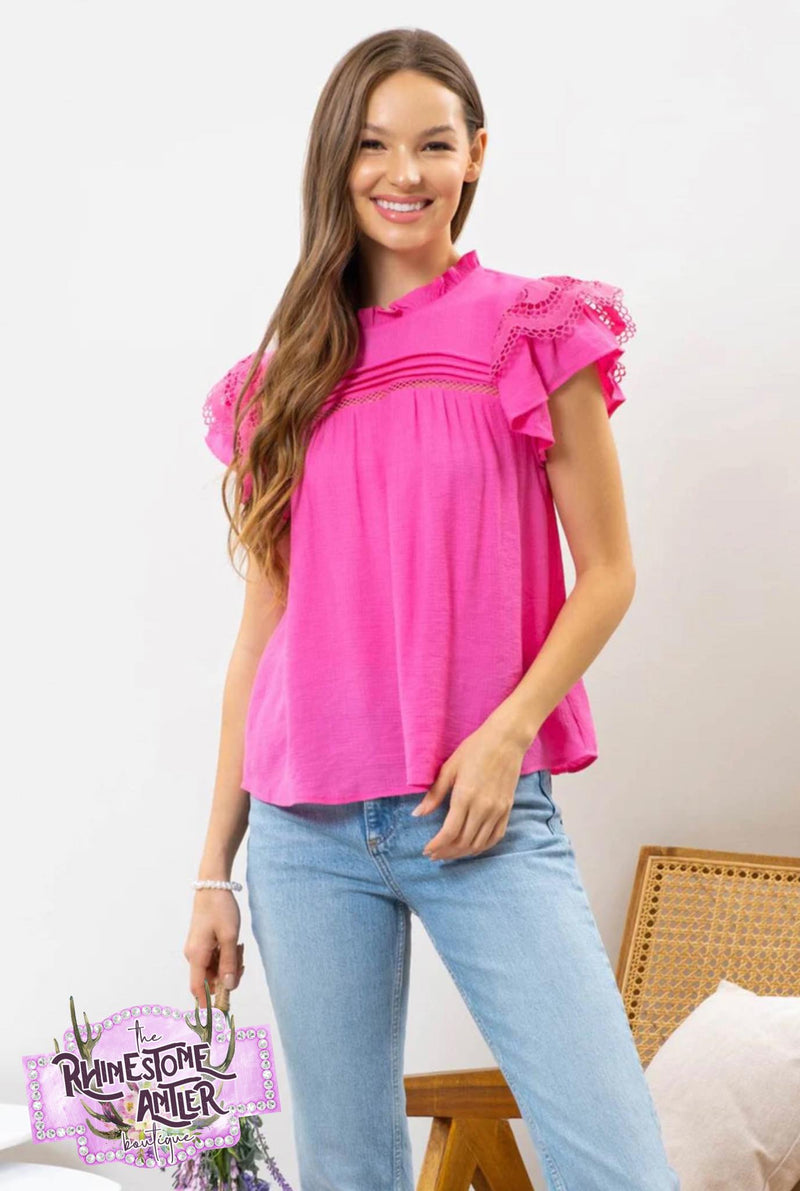 Fuchsia Layered Sleeve Top