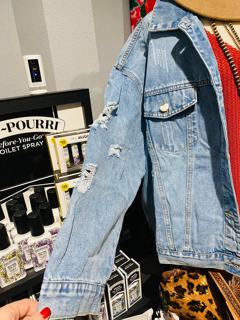 Mid Wash Oversized Denim Jacket