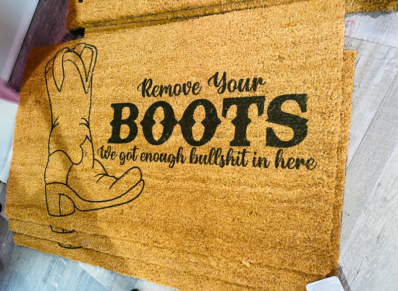 Remove Your Boots Outdoor/Indoor Rug