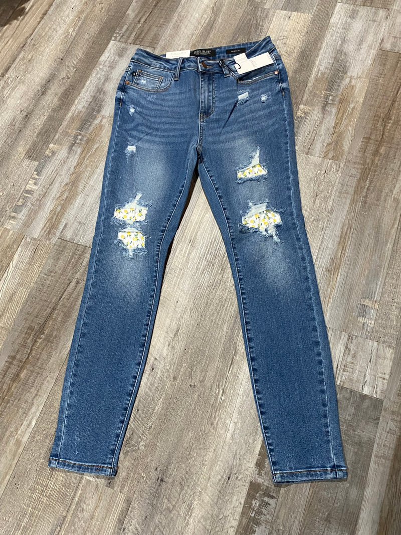 JB High Waist Skinny Lemon Patch Jeans