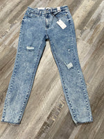 JB High Waist Light Denim Destressed Skinny