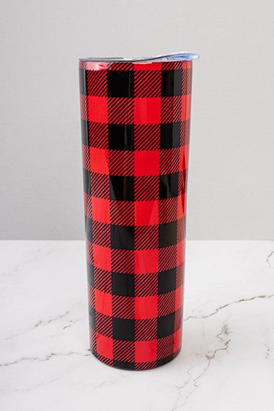 Buffalo Plaid Skinny Tumbler